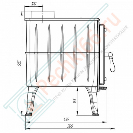 Чугунная отопительная печь Бахтинка, черная (ProMetall)