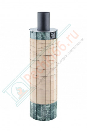 Дымоход с регистром Окаменевшее дерево перенесённый рисунок + Жадеит, d-115, L=1000 мм (Feringer)