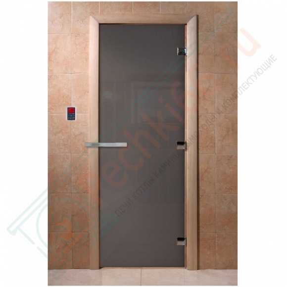 Стеклянная дверь для бани графит 2000х800 (DoorWood) в Москве