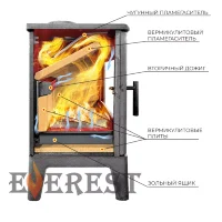 Печь-камин Everest Н10, до 200 м3