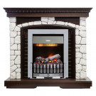 Электрический Каминокомплект Glasgow - Венге / Белый с очагом Brookline Black