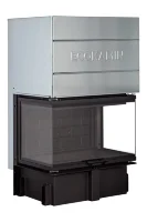 Каминная топка Дельта 800 PВ три стекла принтинг подовое горение черный шамот (Экокамин)