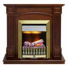 Каминокомплект Boston - Темный дуб (Высота 925см) с электроочагом Danville Antique Brass FB2 (Dimplex)