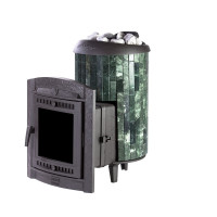 Банная печь Атмосфера L, в ламелях из натурального камня "Змеевик" наборный (ProMetall) Банная печь Атмосфера L, в ламелях из натурального камня "Змеевик" наборный (ProMetall)