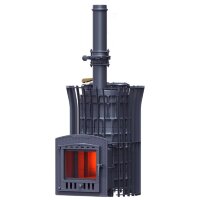 Чугунная печь для бани AVANGARD ЗК 40 (П2) Ураган в сетке Тюльпан (ТехноЛит)