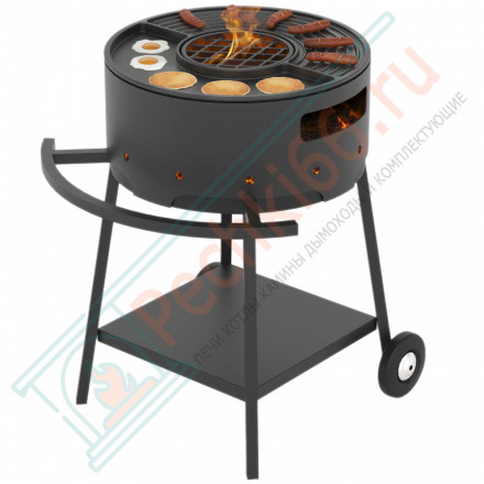 Мангал Дачник на подставке, с чугунной плитой Gurman Ø 450 (Везувий)