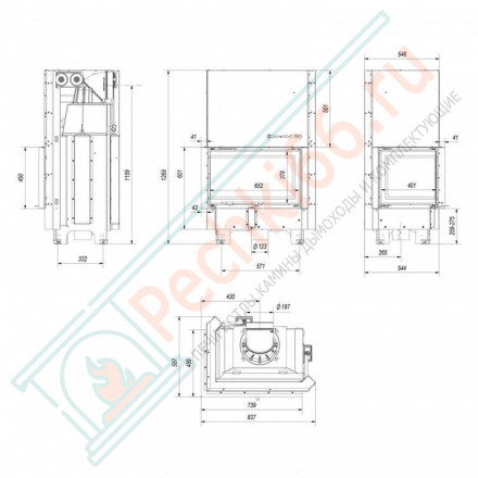 Стальная топка MBM/L/BS/G/SG, гнутое стекло (Kratki)
