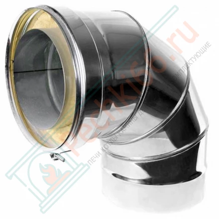 Сэндвич-отвод 90° (AISI-316L/0,8-AISI-304/0,5) d-130/230 (Craft-HF-50)