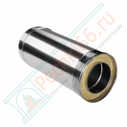 Сэндвич труба для дымохода L=500 (НЕРЖ-321/0,8-НЕРЖ-439/0,5) d-300/380 (Дымок-Lux)