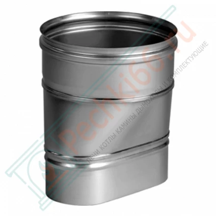 Переходник с овала на круг прямой VOG (AISI-321/0,8) 120х240мм, d-150 (Вулкан)