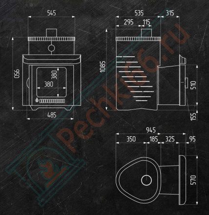 Печь для бани Макси ПФ (Стандарт) (Ферингер)