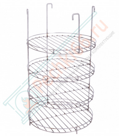 Этажерка 4х ярусная с бортиком d-290 мм (Россия)