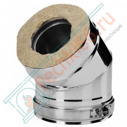 Отвод 45° V50R с изол (AISI-321/0,8-ОЦИНК-RAL/0,5) d-180/280 (Вулкан-Cerablanket)