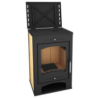 Печь-камин Варта Аква с плитой (Мета) до 260 м3