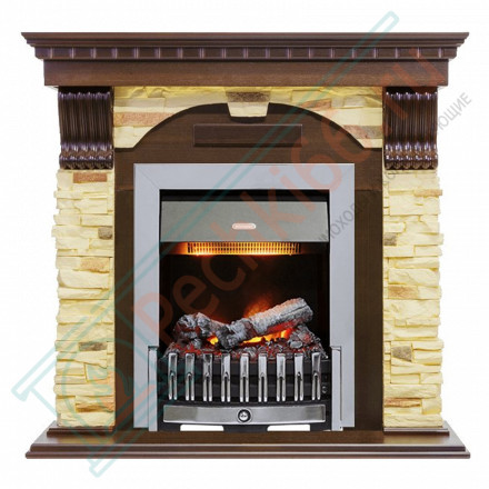 Электрокаминокомплект Dublin - Темный дуб / Сланец с очагом Danville Chrome FB2