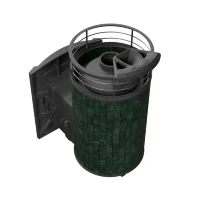 Печь банная Атмосфера L, верде гватемала ламель+сетка с газовой горелкой 24 кВт (ProMetall) 20м3