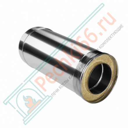 Сэндвич труба для дымохода L=500 (НЕРЖ-321/0,5-НЕРЖ-439/0,5) d-130/210 (Дымок-Lux)