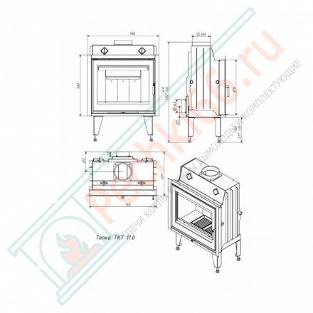 Каминная топка Этна 800 (Norsken) 11 кВт