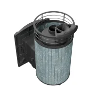 Печь банная Атмосфера L, талькохлорит ламель+сетка с газовой горелкой 24 кВт (ProMetall) 20м3