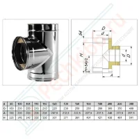 Тройник 90° V50R с изол (AISI-321/0,8-ОЦИНК-RAL/0,5) d-115/215 (Вулкан-Cerablanket)