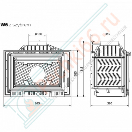 Чугунная топка W6 (Kaw-Met)
