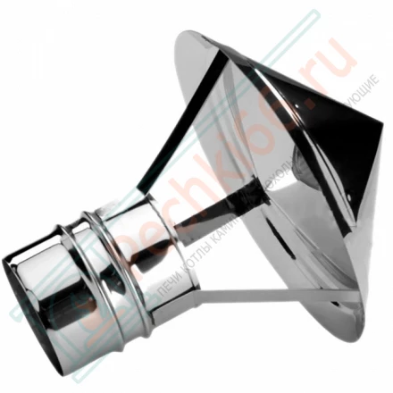 Зонт на трубу без изол (AISI-321/0,5мм) d-130 (Вулкан)