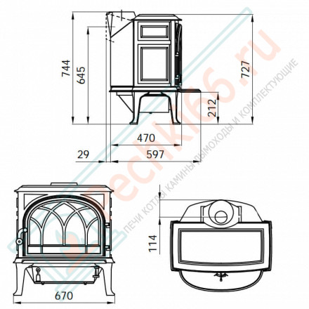 Чугунная печь F400 ECO BBE (Jotul)