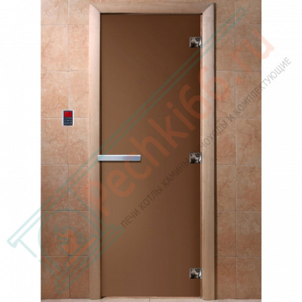 Дверь стеклянная для бани, бронза матовая 2000х800 (DoorWood)