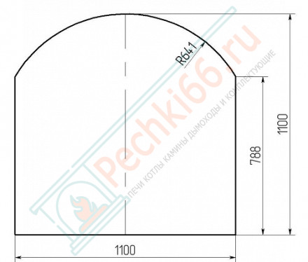 Стекло под печь BLACK (СП-3) 1100х1100х8мм