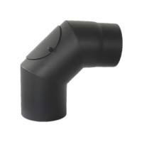 Отвод 90° с ревизией, черный d-150 (КПД) Отвод 90° с ревизией, черный d-150 (КПД)