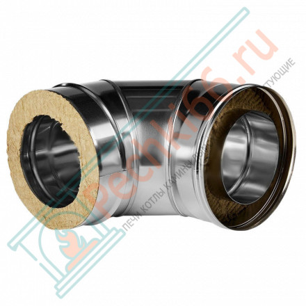 Отвод 90° с изол (НЕРЖ-321/0,5-НЕРЖ-439/0,5) d-200/280 (Дымок-Lux)