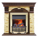 Электрокаминокомплект Dublin угловой - Темный дуб / Сланец с очагом Danville Brass FB2