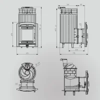 Печь банная Атмосфера XL, жадеит ламель+сетка с газовой горелкой 24 кВт (ProMetall) 26м3