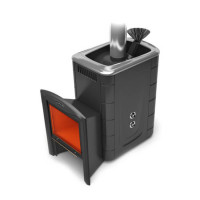 Печь для бани из нержавейки T.M.F Гейзер 2014 Inox Витра ЗК ТО антрацит