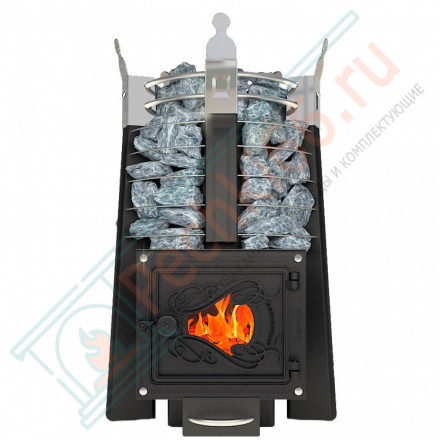 Банная печь Августа СТОУН со стеклом (Добросталь)