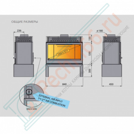 Чугунная печь-камин LCI 9 GF Stove (Liseo Castiron) до 360 м3
