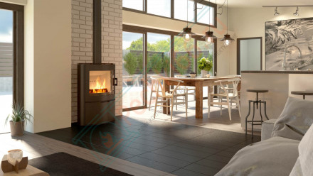 Печь-камин KOZA AB/S/2/KAFEL, крем Kratki)