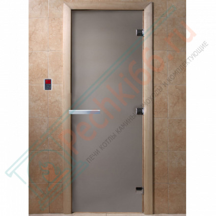 Дверь стеклянная для бани, сатин матовый, 2000х800 (DoorWood)