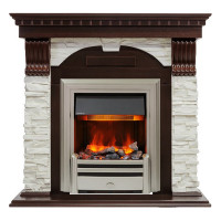 Электрокаминокомплект Dublin - Темный дуб / Сланец белый с очагом Chesford