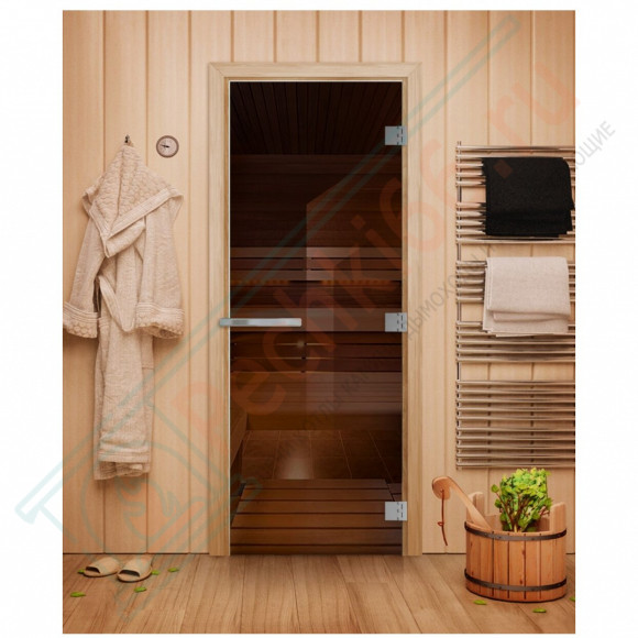 Дверь для бани и сауны Эталон, бронза 10мм, 190х70 см (по коробке) (DoorWood) в Москве