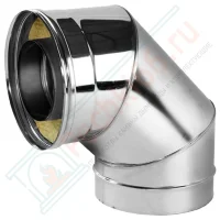 Отвод 90° V50R с изол (AISI-321/0,8-ОЦИНК-RAL/0,5) d-200/300 (Вулкан-Cerablanket)