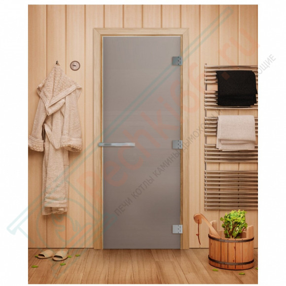 Дверь для бани и сауны Эталон, сатин, 200х80 см (по коробке) (DoorWood) в Москве