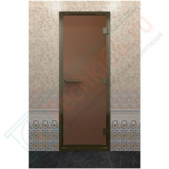 Дверь для хамама в бронзовом профиле, бронза матовая 200x70 (DoorWood) в Москве