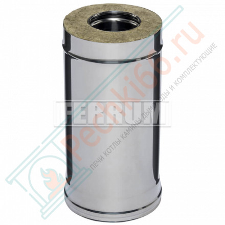 Сэндвич труба для дымохода L=0,5м (НЕРЖ-430/0,8-НЕРЖ-430/0,5) d-250/350 (Ferrum HF)