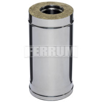 Сэндвич труба для дымохода L=0,5м (Aisi-304/0,8-НЕРЖ) d-115/200 (Ferrum Austenite HF) Сэндвич труба для дымохода L=0,5м (Aisi-304/0,8-НЕРЖ) d-115/200 (Ferrum Austenite HF)
