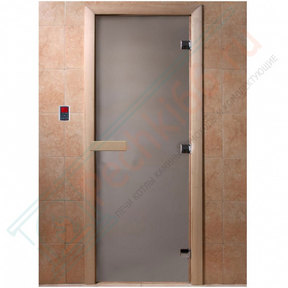 Дверь стеклянная для бани "Теплая ночь" сатин матовый, 1900х700 (DoorWood)