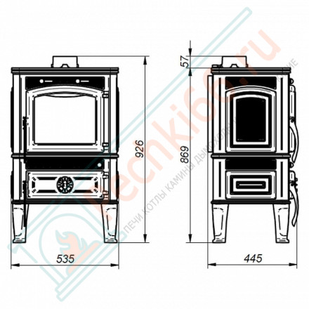 Чугунная печь-камин Lawa CooK (Ferlux) до 240 м3
