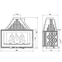 Чугунная топка W12 (Kaw-Met)