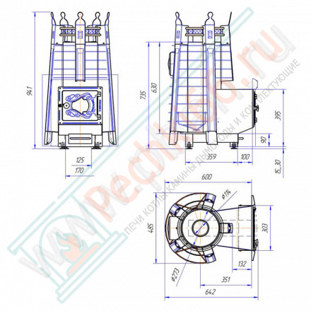 Банная печь Августа ПРОФИ со стеклом (Добросталь)