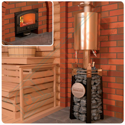Банная печь Августа СТОУН стронг с панорамным стеклом (Добросталь)